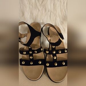 Naturalizer Womens Studded Davi Flat Sandals in White Size US 8M UK 6 EUR 38